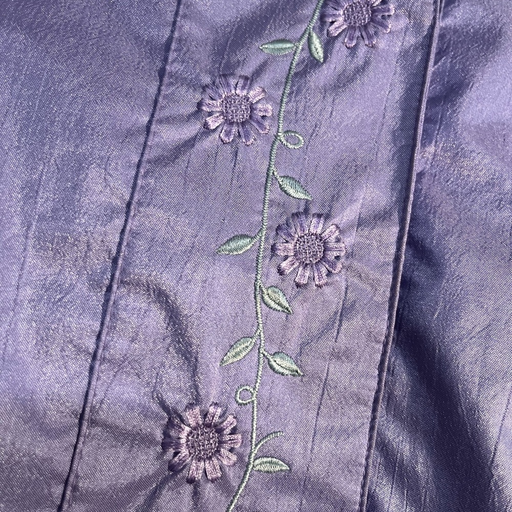 Lavender Embroidered Little. 100% polyester Shell & lining. - Picture 2 of 10